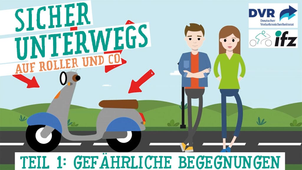 Zweiradnachwuchs: Unterhaltsame YouTube-Clips zum sicheren Rollerfahren ab 15 Jahren 4 Fahrerlaubnis Klasse AM macht Jugendliche ab 15 mit Motorroller mobil. Unterhaltsame Comic-Videos zur Sicherheit. Rollerfahren ab 15 Jahren