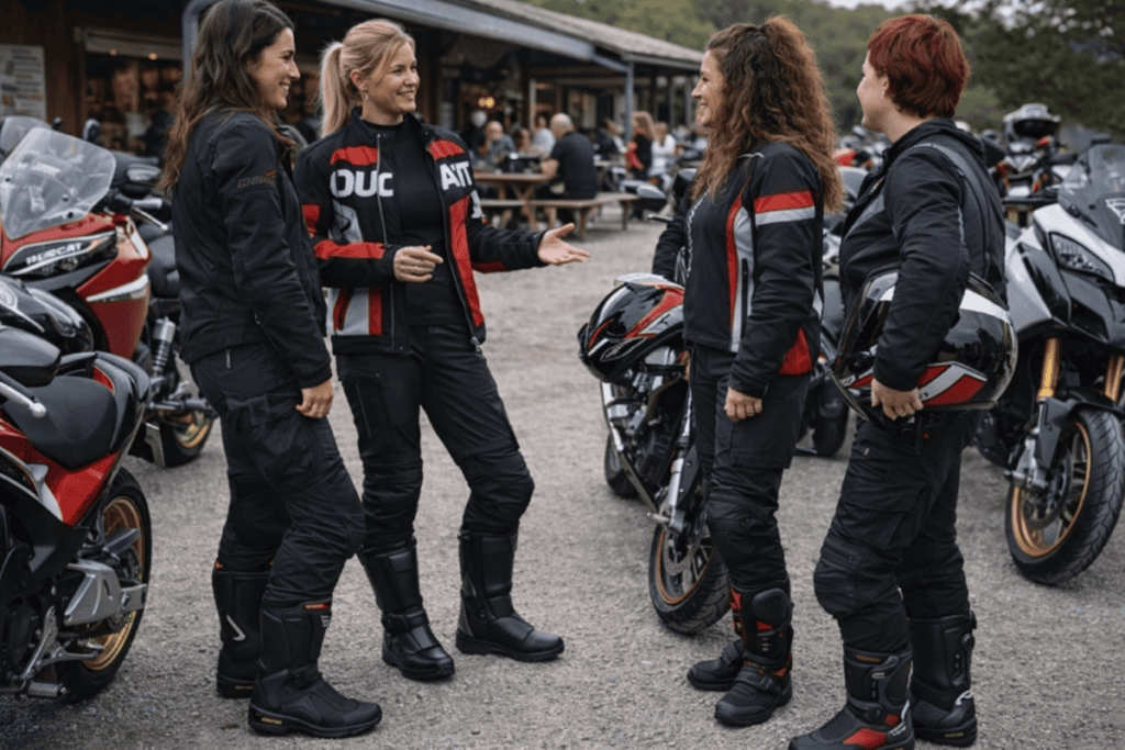 Ducati Stiefel Frauen in der Gruppe