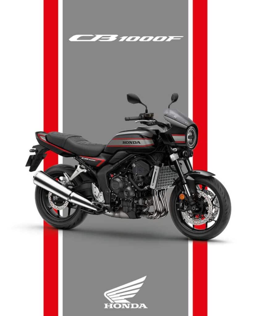 Honda CB1000F 2026 rot grau Seitenansicht