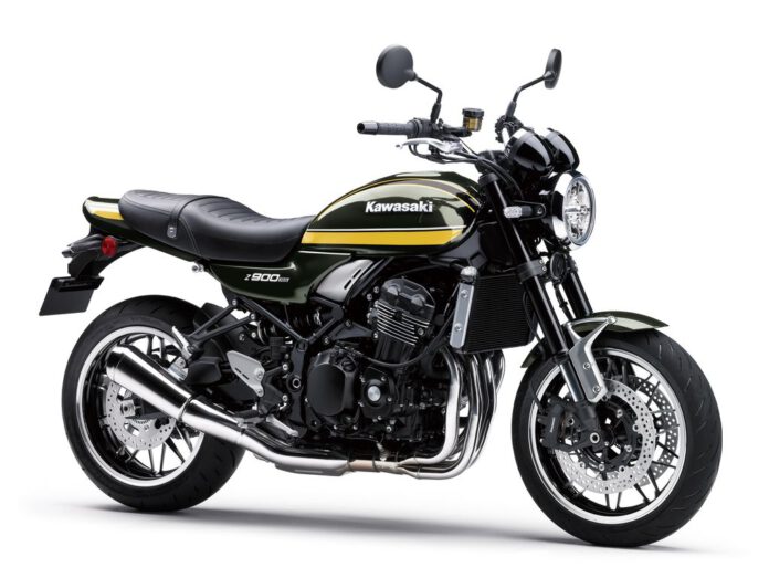 Die Kawasaki Z650RS 2026 in Ebony in Seitenansicht.