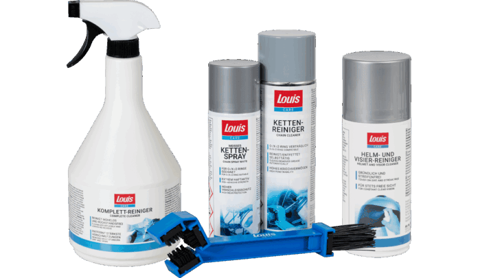 Louis Care Set für die Motorradpflege, © Detlev Louis Motorrad-Vertriebsgesellschaft mbH Louis Care Set für die Motorradpflege, © Detlev Louis Motorrad-Vertriebsgesellschaft mbH