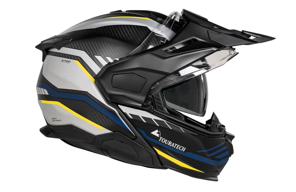 Touratech Aventuro Travel Carbon: Einzigartiger Hightech-Klapphelm mit Adventure-DNA 3 Touratech Aventuro Travel Carbon Seitenansicht offenes Visier
