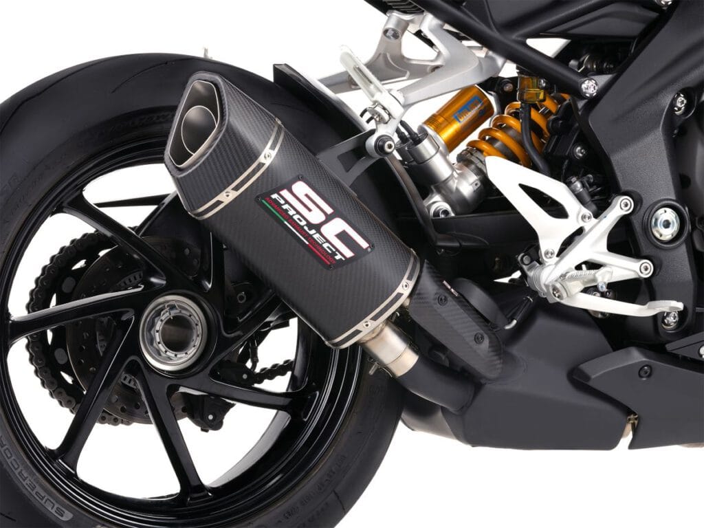 SC-Project Slip-ons: Neuer Sound für die Triumph Speed Triple 1200 RS 1 Triumph Speed Triple 2025 SlipOn Detailansicht