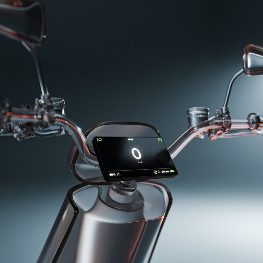 Verge Next Technologieplattform Modellansicht Elektrischer Scooter Tacho