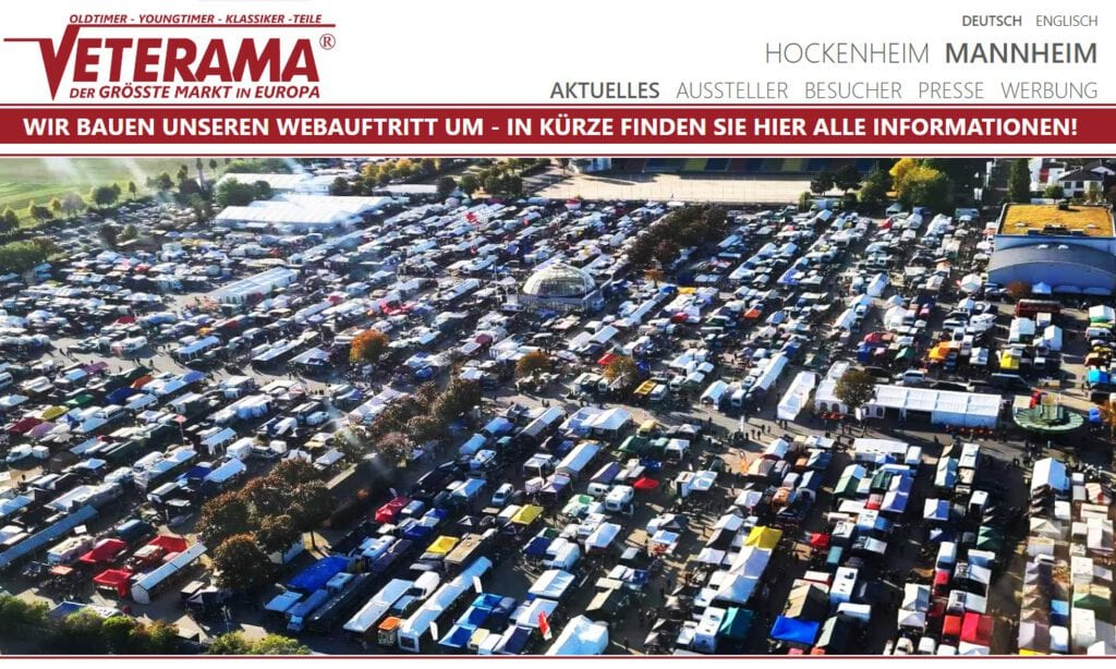 Du liebst klassische Motorräder? Dann auf zur Veterama Mannheim. Europas größter Oldtimer-Markt. Termin | Tickets | Öffnungszeiten | Anfahrt