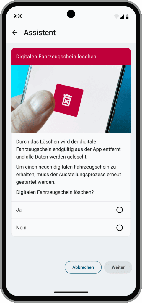Der digitale Fahrzeugschein – so funktioniert die neue i-Kfz-App 4 i-Kfz-App - Fahrzeugschein löschen