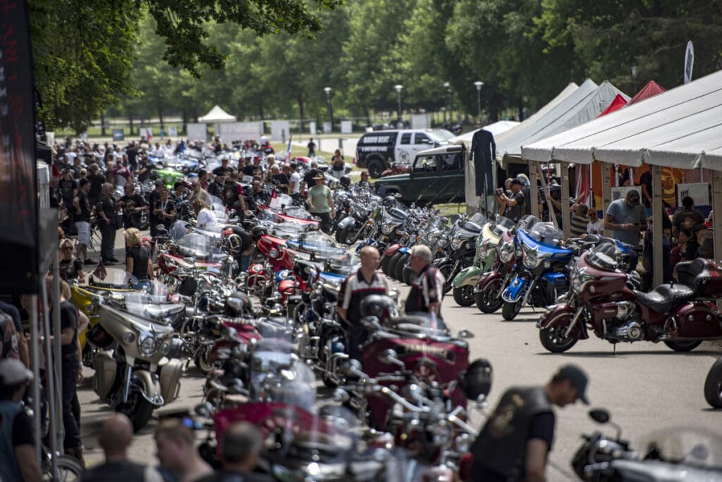 Das Indian Riders Fest (IRF) 2022 findet in Budweis, Tschechische Republik, statt. Das größte europäische Event für Biker mit Indian Motorrädern.